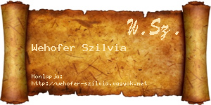Wehofer Szilvia névjegykártya