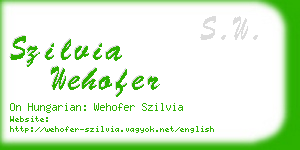 szilvia wehofer business card